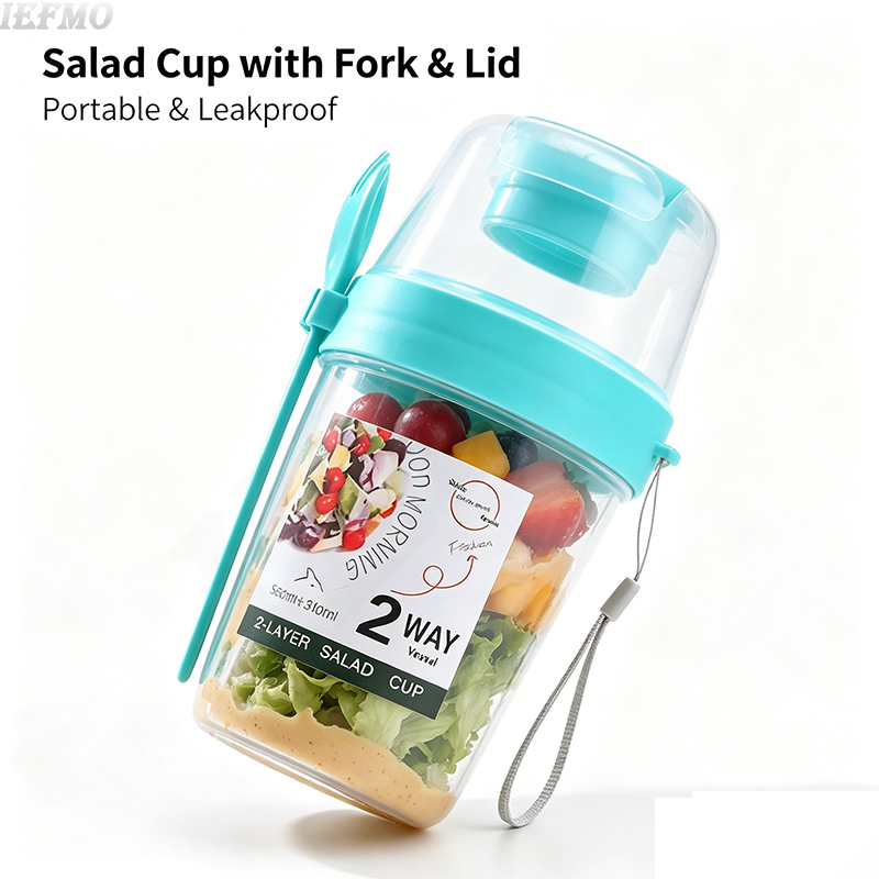 Meal Prep Weight Loss - Taşınabilir Salata Kasesi Seti, Dahili Çatal