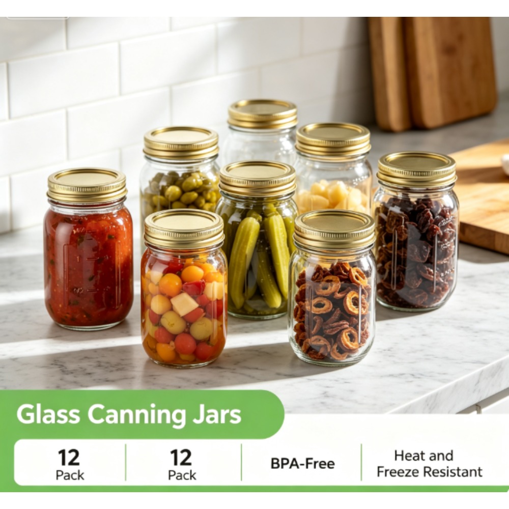 Meal Preparation - Mainstays 16oz Mason Kavanozları, Standart Kalibre