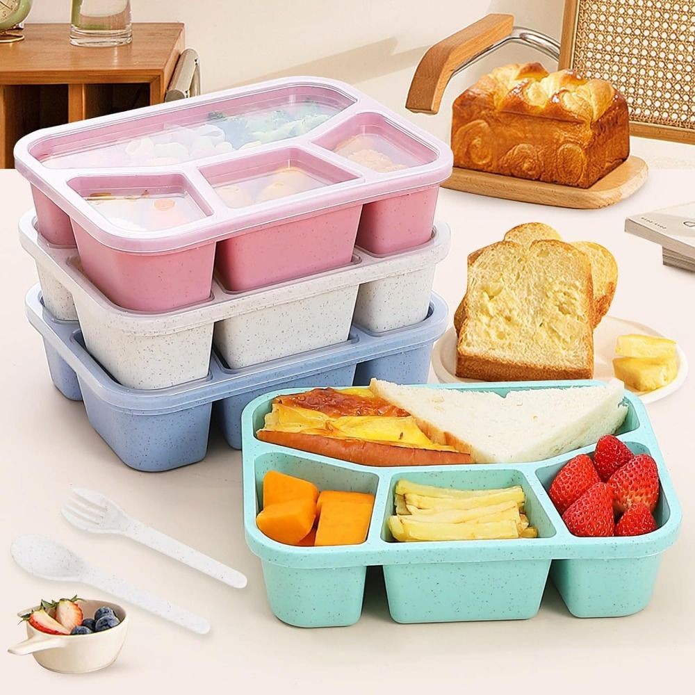 Meal Prep Kinder - 4 bölmeler çocuklar Bento kutusu kullanımlık