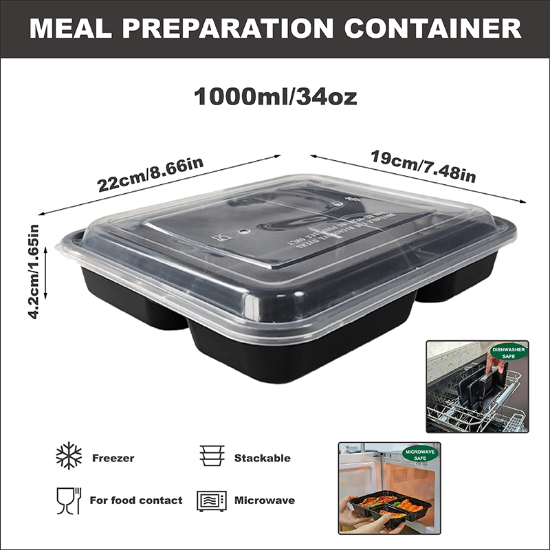 3 Bölmeli 34 Oz/1000 Ml, 12/35 - Meal Preparation incelemesi ve fiyatı